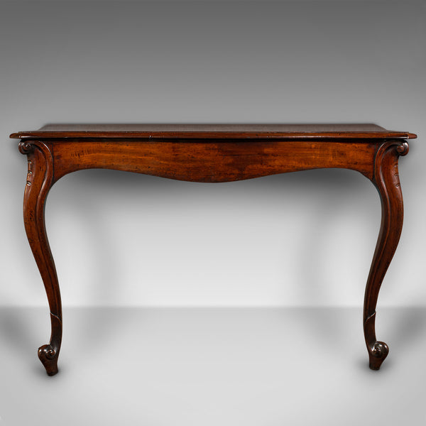 Antique Serpentine Console Table, English, Reception, Side, Victorian, C.1840