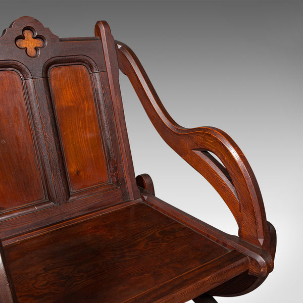 Pair Of Antique Glastonbury Chairs, English, Decorative Armchair, Gothic Revival