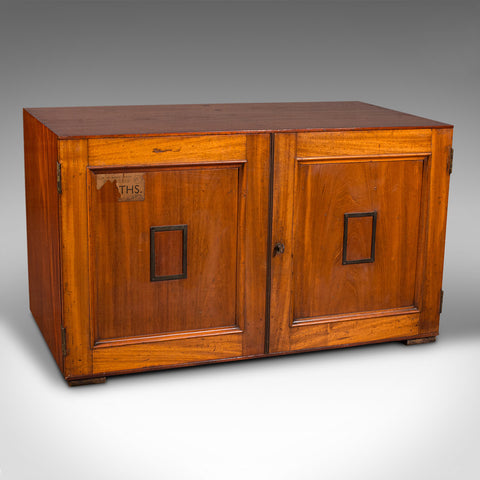 Antique Museum Specimen Cabinet, English, Walnut, Side, Document, Victorian