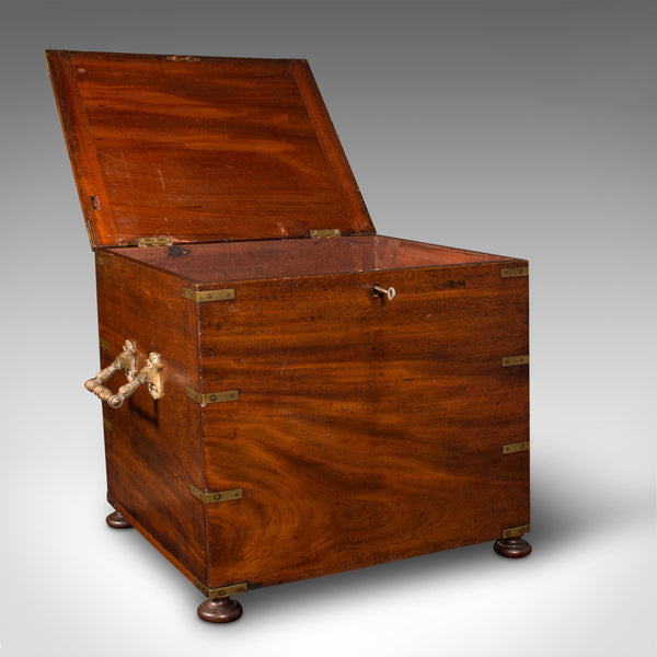 Antique Campaign Cellarette, English, Colonial, Storage Box, Victorian, C.1850