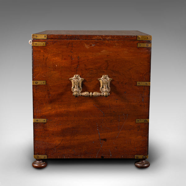 Antique Campaign Cellarette, English, Colonial, Storage Box, Victorian, C.1850