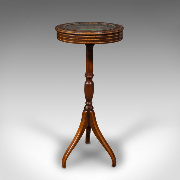 Small Antique Bijouterie Table, English, Beech, Glass Display Stand, Edwardian