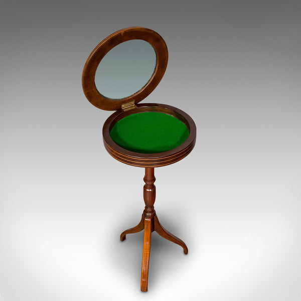 Small Antique Bijouterie Table, English, Beech, Glass Display Stand, Edwardian