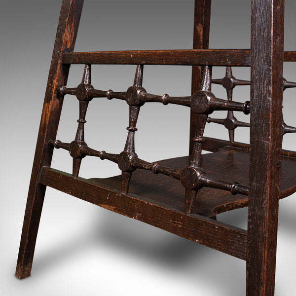 Antique Occasional Table, English, Oak, Side, Lamp, After Liberty, Victorian