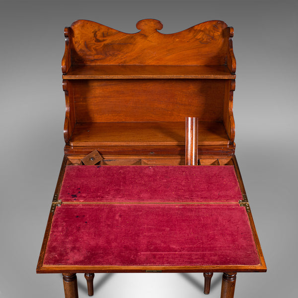 Antique Writing Desk, French, Flame, Cedar, Bonheur Du Jour, Victorian, C.1860