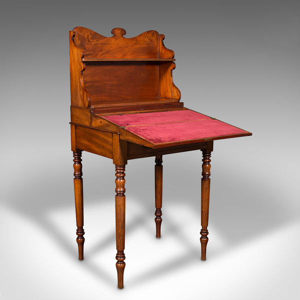 Antique Writing Desk, French, Flame, Cedar, Bonheur Du Jour, Victorian, C.1860