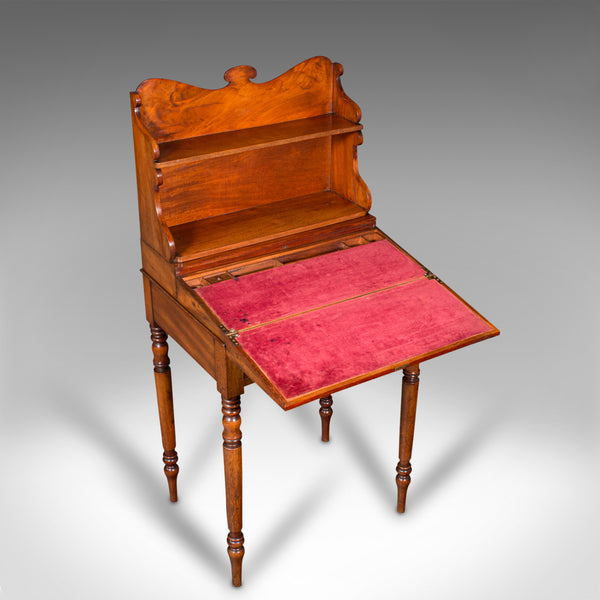 Antique Writing Desk, French, Flame, Cedar, Bonheur Du Jour, Victorian, C.1860