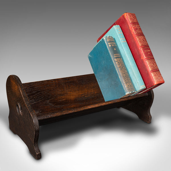 Small Antique Novel Rest, English, Oak, Book Trough, Stand, Edwardian, C.1910