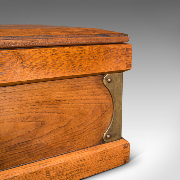 Antique Boat Builder's Chest, English, Oak, Tool Trunk, Coffee Table, Victorian