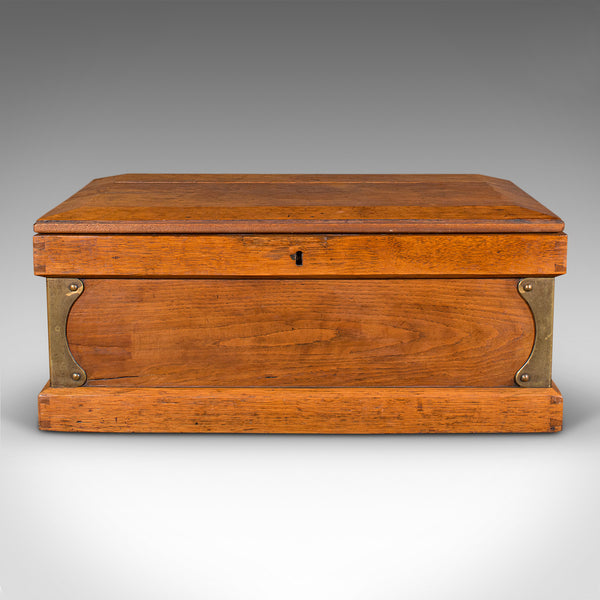 Antique Boat Builder's Chest, English, Oak, Tool Trunk, Coffee Table, Victorian