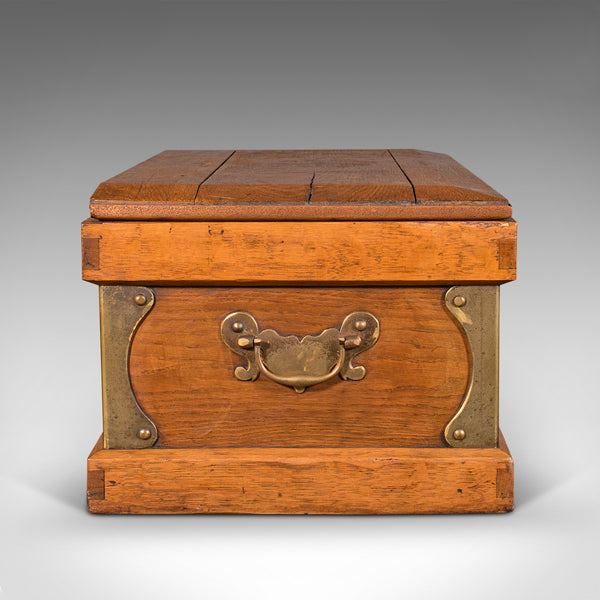 Antique Boat Builder's Chest, English, Oak, Tool Trunk, Coffee Table, Victorian