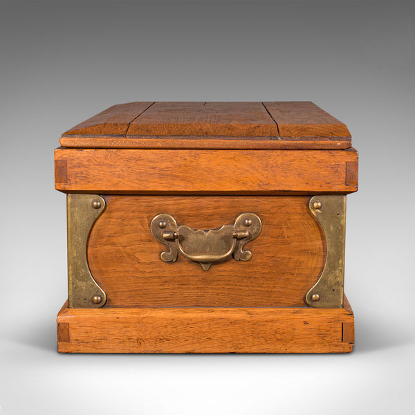 Antique Boat Builder's Chest, English, Oak, Tool Trunk, Coffee Table, Victorian