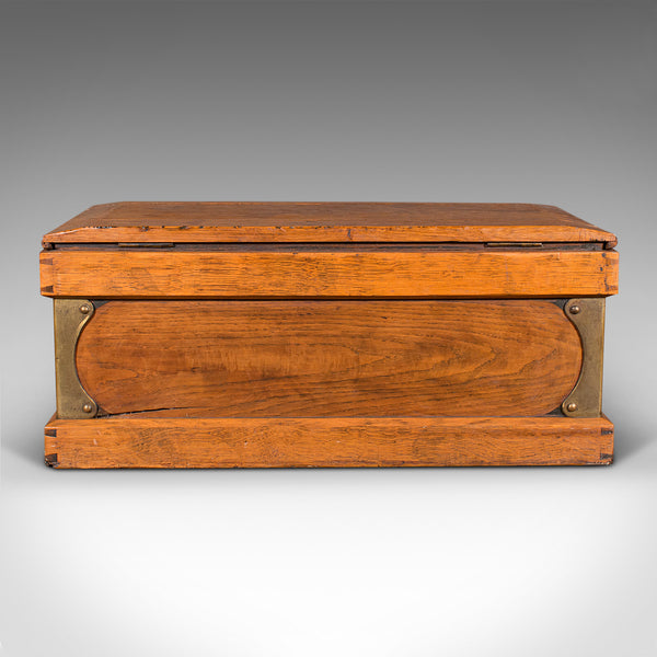 Antique Boat Builder's Chest, English, Oak, Tool Trunk, Coffee Table, Victorian
