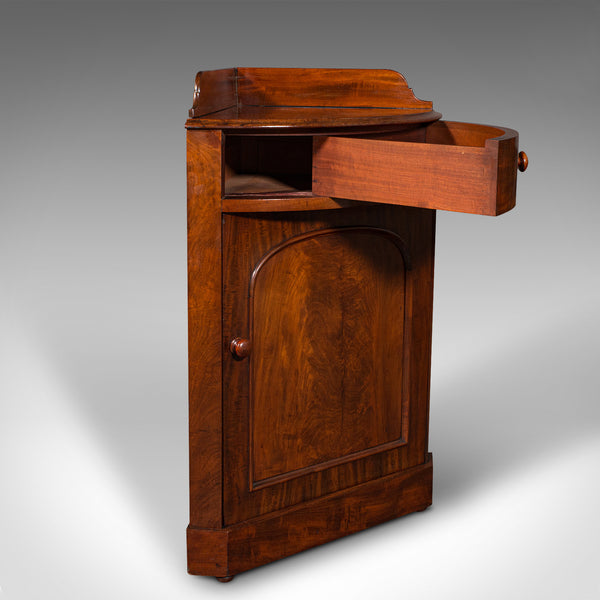 Antique Corner Dressing Cupboard, English, Gentleman's Night Stand, Victorian