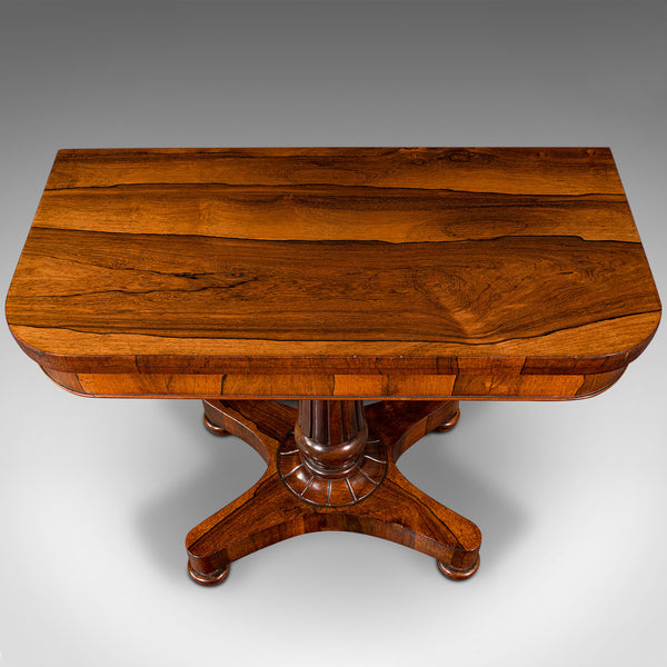 Antique Fold-Over Card Table, English, Games, Console, William IV, Circa 1835