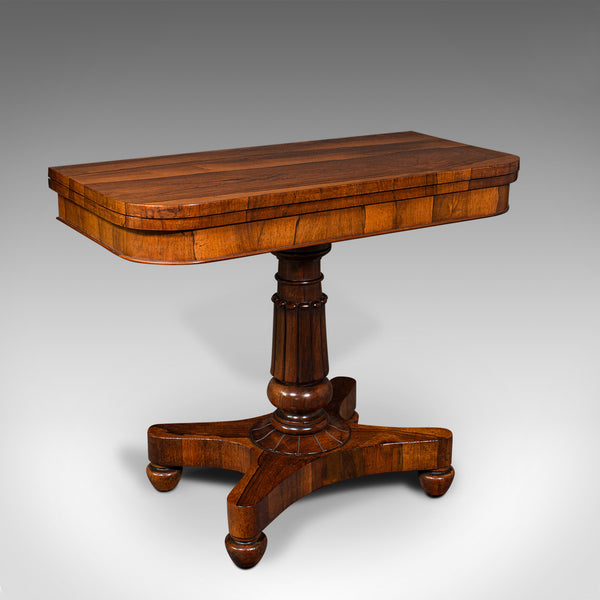 Antique Fold-Over Card Table, English, Games, Console, William IV, Circa 1835