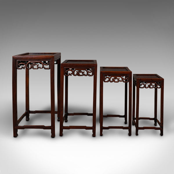 Antique Quartetto Nesting Tables, Chinese, Occasional, Victorian, Circa 1900