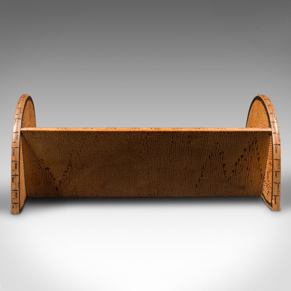 Small Antique Novel Rest, English, Apple Wood, Book Trough, Pokerwork, Victorian