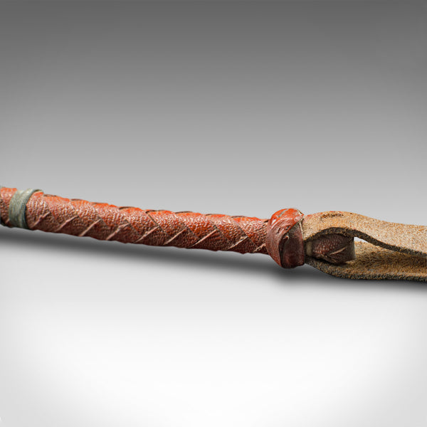 Antique Camel Whip, Arabic, Leather Rider's Crop, Decorative, Victorian, C.1900