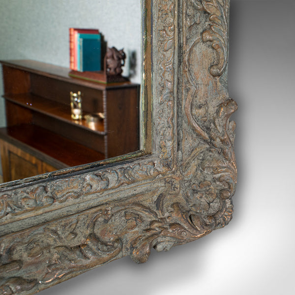 Antique Decorative Mirror, English Gilt Gesso, Glass, Wall, Art Frame, Victorian