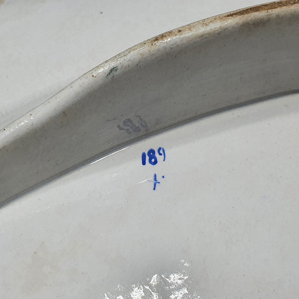 Large Antique Oval Meat Platter, Chinese, Ceramic, Serving Plate, Victorian