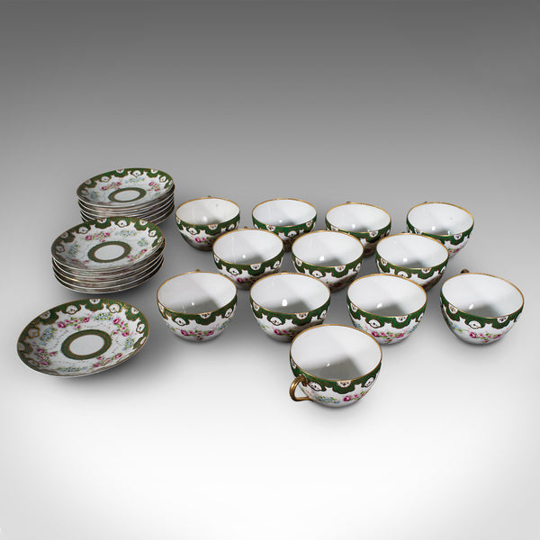 Antique Tea Service, German, Porcelain, 12 Person, Afternoon Set, Edwardian