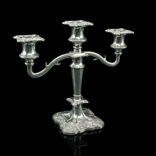 Antique Decorative Candelabra, English, Silver Plate, Centrepiece, Victorian