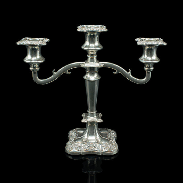 Antique Decorative Candelabra, English, Silver Plate, Centrepiece, Victorian