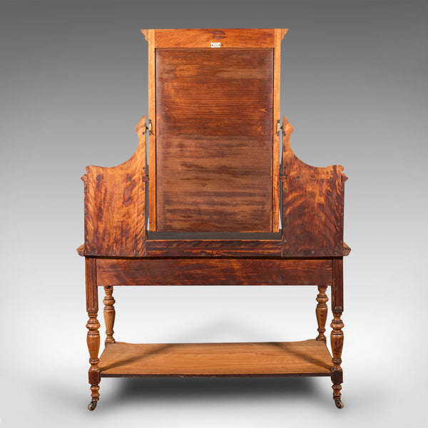 Grand Antique Dressing Table, Scottish, Satinwood, Bedroom, Vanity, Victorian