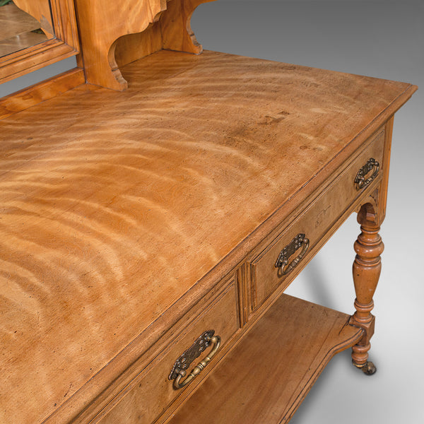Grand Antique Dressing Table, Scottish, Satinwood, Bedroom, Vanity, Victorian