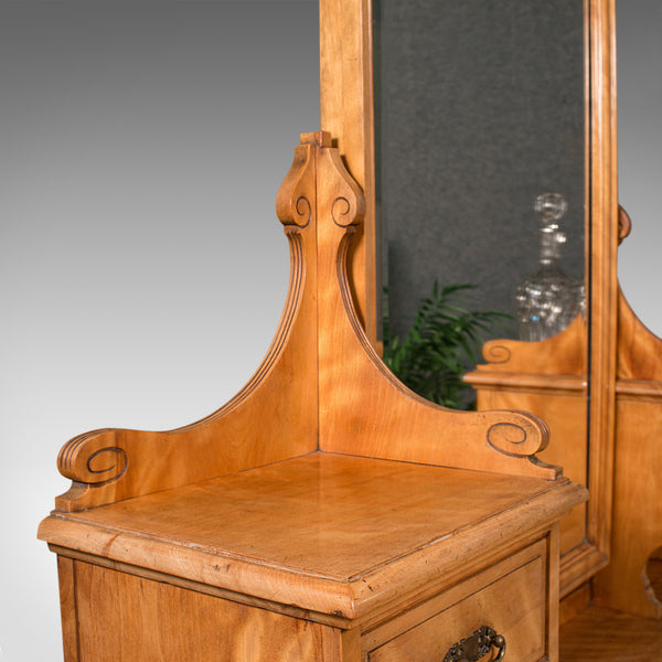 Grand Antique Dressing Table, Scottish, Satinwood, Bedroom, Vanity, Victorian
