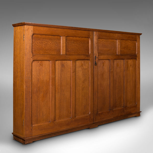 Large Antique Estate Hall Cupboard, English, Oak, Bookcase, Cabinet, Victorian