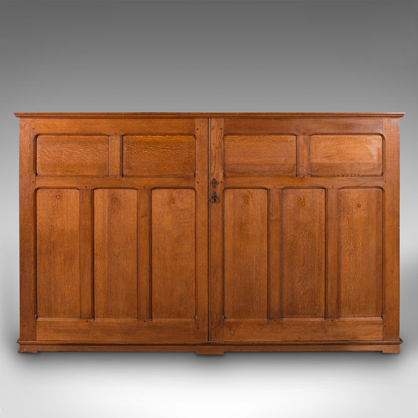 Large Antique Estate Hall Cupboard, English, Oak, Bookcase, Cabinet, Victorian