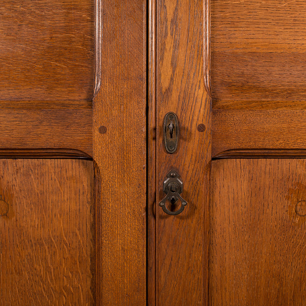 Large Antique Estate Hall Cupboard, English, Oak, Bookcase, Cabinet, Victorian