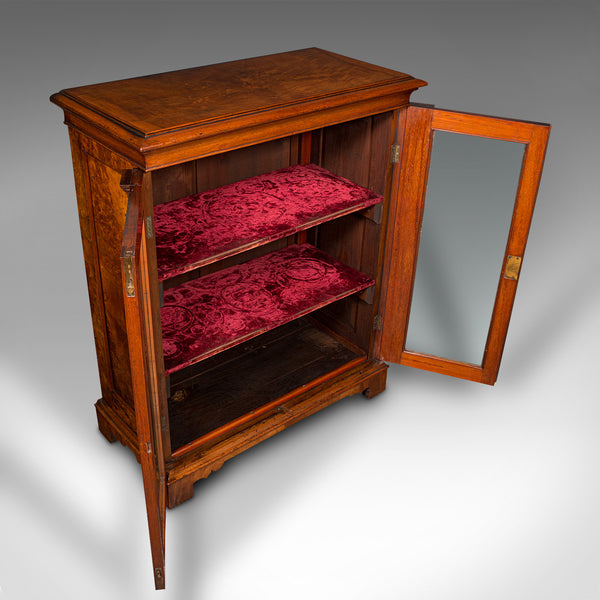 Antique Country House Display Bookcase, English, Burr Walnut, Library, Regency