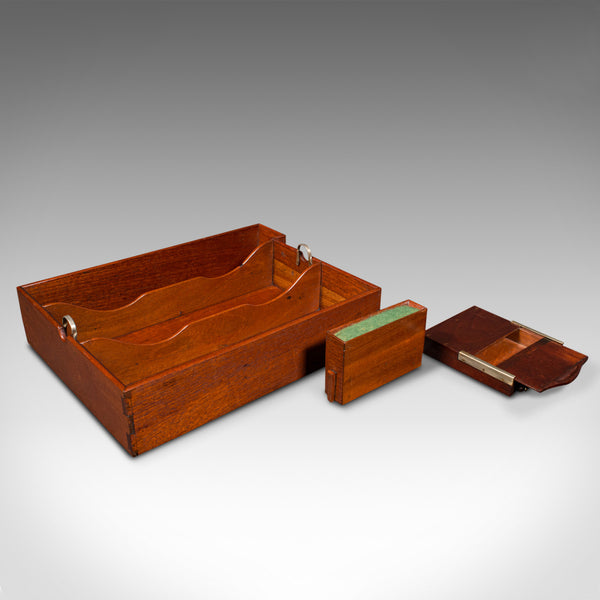 Antique Butler's Duty Box, English, Walnut, Tool, Sewing Case, Edwardian, C.1910