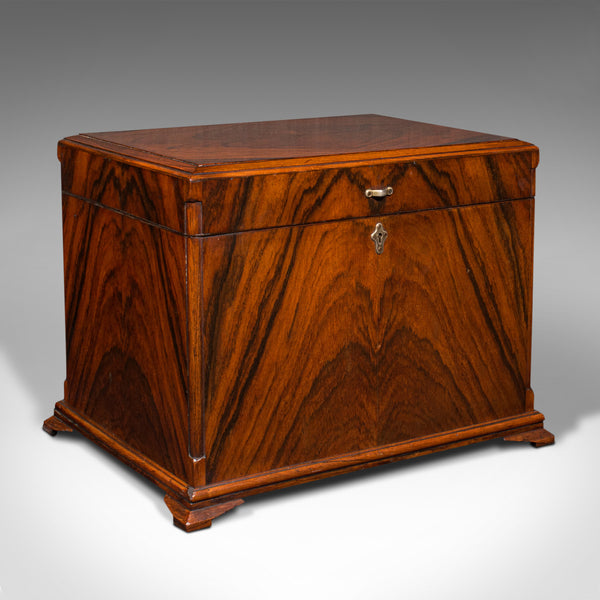 Antique Butler's Duty Box, English, Walnut, Tool, Sewing Case, Edwardian, C.1910