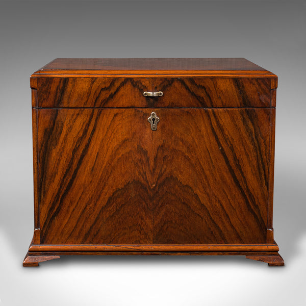 Antique Butler's Duty Box, English, Walnut, Tool, Sewing Case, Edwardian, C.1910