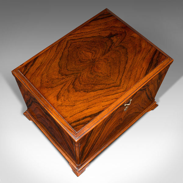 Antique Butler's Duty Box, English, Walnut, Tool, Sewing Case, Edwardian, C.1910