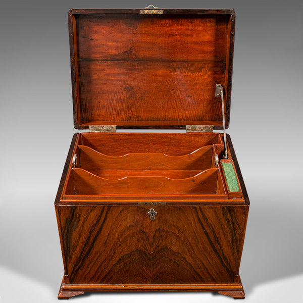 Antique Butler's Duty Box, English, Walnut, Tool, Sewing Case, Edwardian, C.1910