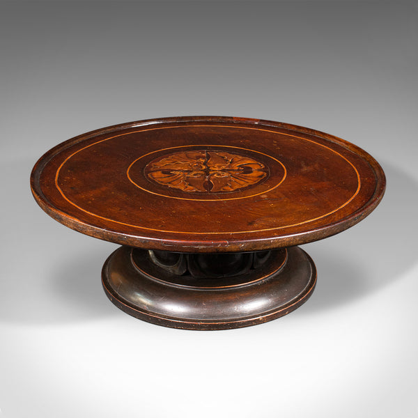 Antique Lazy Susan, English Walnut, Inlay, Afternoon Tea, Cake Stand, William IV