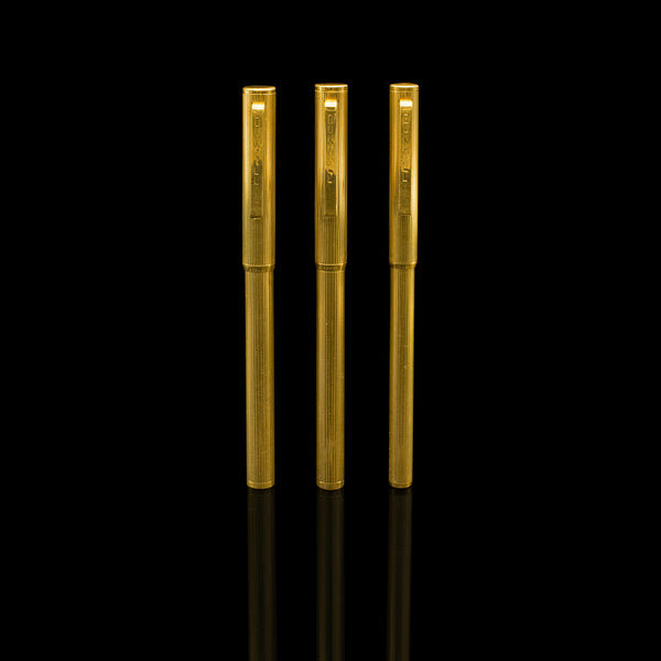 Set of 3 Vintage Dunhill Pens, German, Fountain, Fibre Tip, 14k Gold Nib, Desk