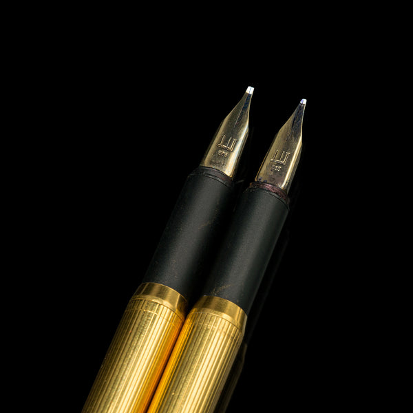 Set of 3 Vintage Dunhill Pens, German, Fountain, Fibre Tip, 14k Gold Nib, Desk