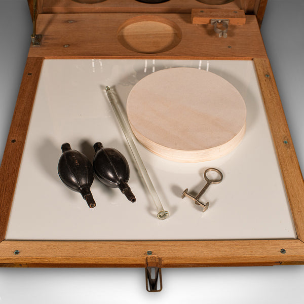 Vintage Chemist's Dispensing Cabinet, English, Walnut, Apothecary Set, C.1950