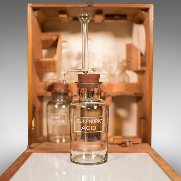 Vintage Chemist's Dispensing Cabinet, English, Walnut, Apothecary Set, C.1950