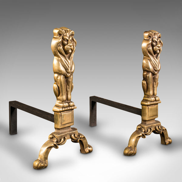 Antique Decorative Fire Basket, English, Fireside Grate Set, Andirons, Victorian