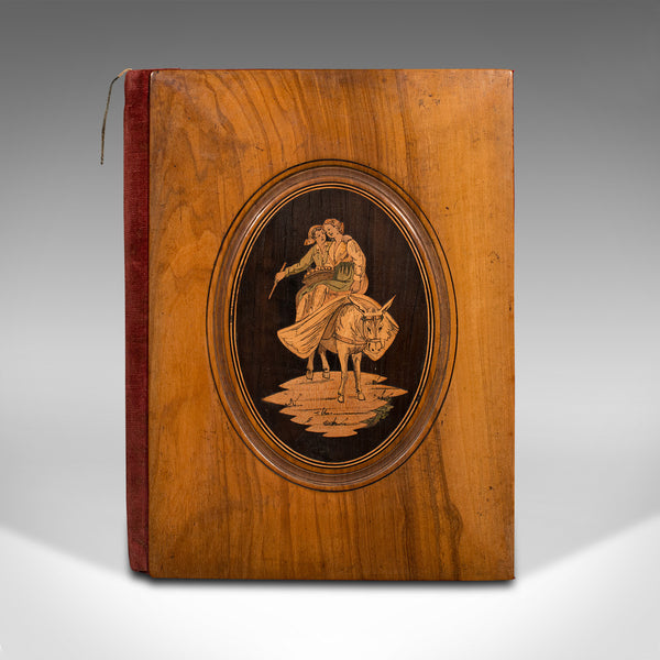 Antique Lover's Folio, Italian Walnut, Decorative, Grand Tour, Sleeve, Victorian