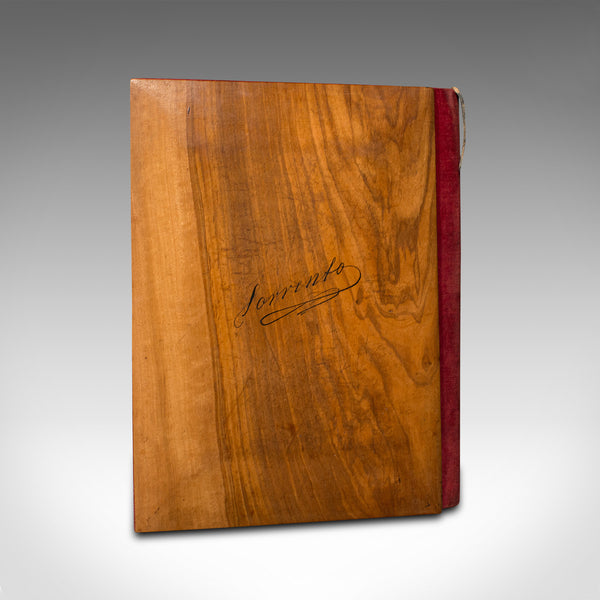 Antique Lover's Folio, Italian Walnut, Decorative, Grand Tour, Sleeve, Victorian