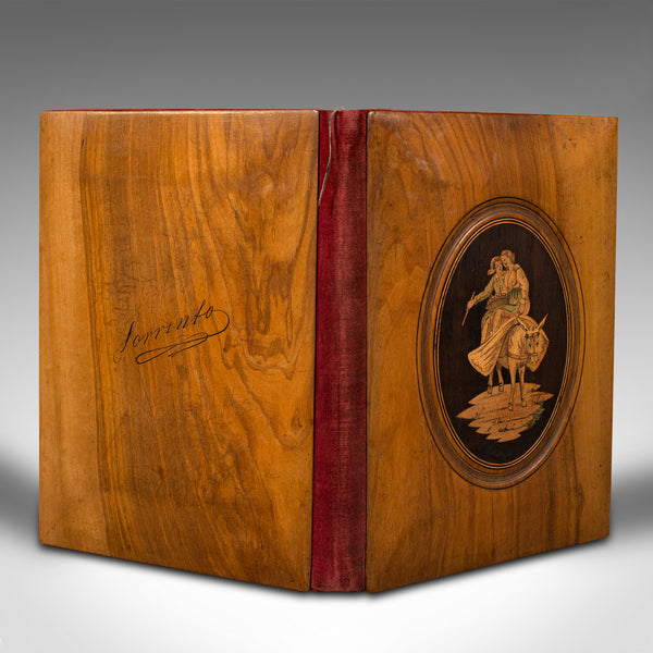 Antique Lover's Folio, Italian Walnut, Decorative, Grand Tour, Sleeve, Victorian