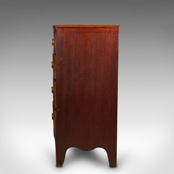 Large Antique Bow Front Chest of Drawers, English, Tallboy, Georgian, Circa 1780